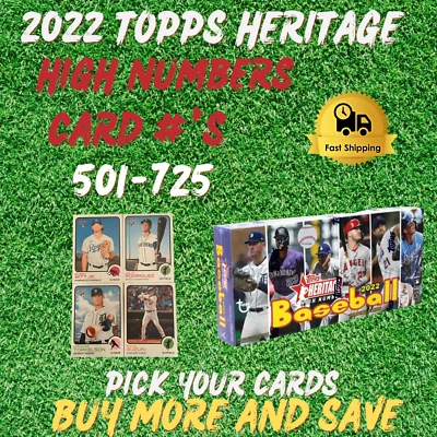 2022 Topps Heritage High Number #501-725 RC **You Pick & Complete Your Set.** - Image 1 of 4
