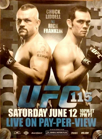 UFC 115:  Liddell vs Franklin, PPV Promo Poster, Near Mint Condition Cover