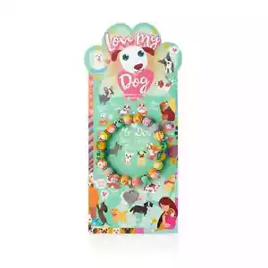 NEW JILZARAH Handmade Clay Beads LOVE MY DOG PUPPY Multi Color 8mm Bracelet - Picture 1 of 1