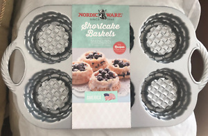 Nordic Ware Shortcake Baskets Cakelet Pan, Basket Cake Easter Mould Tray
