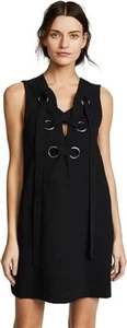 English Factory Women's Lace Up Front Dress, Black, M - Picture 1 of 4