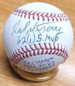 Autographed RALPH TERRY Multi Inscription Official Major League Baseball COA - Picture 1 of 2