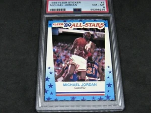Jordan 1989 Fleer Sticker, #3, Amazing Centering!! PSA 8 - Bild 1 von 2