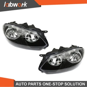 Labwork Headlights For 2010-2014 Volkswagen Golf/Jetta Black Housing Sportwagen - Picture 1 of 14