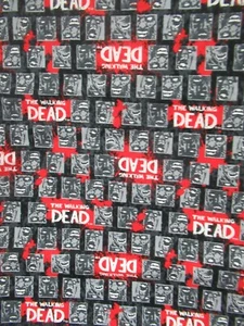 Walking Dead " Beware The Bitters Logo" COTTON FLANNEL SBTY X 42" W RARE - Picture 1 of 8