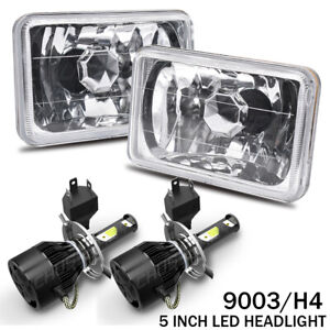 2 Pcs 4x6" LED Headlights Sealed Hi/Lo Beam Fog Light For Freightliner Chevrolet