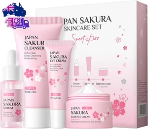 Skin Care Set JAPAN SAKURA Beauty Gift Sets Skin Care Kit with Cleanser, Serum, - Picture 1 of 12