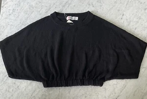 Neu mit Etikett Free People FP Strand bauchfrei Strickpullover XS schwarz Dolmanärmel Oversize kastig - Bild 1 von 5