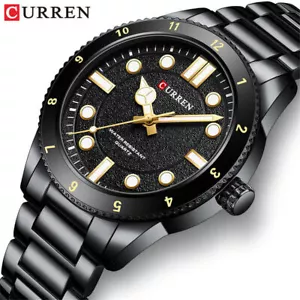 CURREN Herren Markenuhren Schwarz Uhr Leuchtend Sportuhr Männlich Business Uhr - Bild 1 von 17