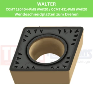 10 x WALTER CCMT 120404-PM5 WAK20 Drehplatten für Stahl & Guss - Picture 1 of 1