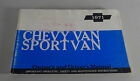 Owner´s Manual / Handbook Chevrolet Van & Sportvan Stand 1971