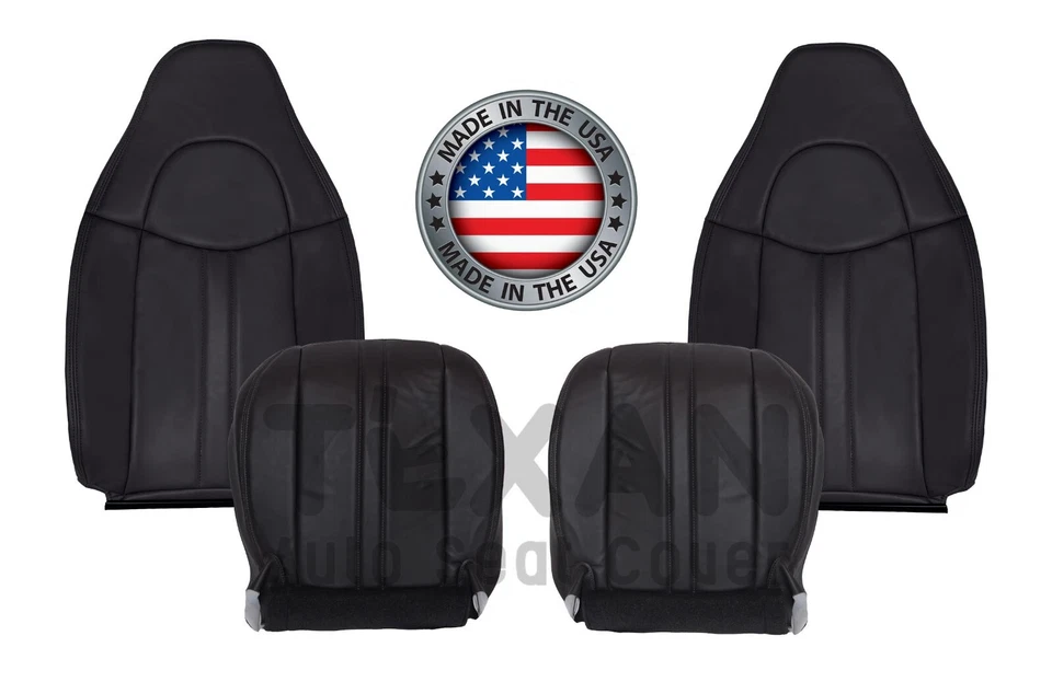 Cubierta de asiento delantero Chevy Express Van 2003-2014 cuero sintético gris muy oscuro Foto 1 de 4
