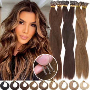 Thick Russian Nano Ring Loop Human Remy Hair Tip Micro Bead Hair Extensions 1g/s - Picture 1 of 71