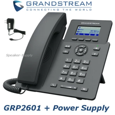 Grandstream GRP2601 2-Line 2 SIP Office Phone + Power Supply - Image 1 of 4