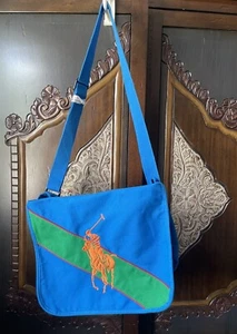 Vintage Polo Ralph Lauren Umhängetasche Messenger Bag Big Pony bestickt *lesen* - Bild 1 von 10