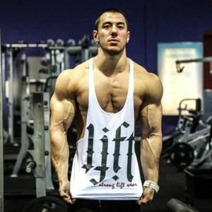 Canottiere uomo palestra cotone bodybuilding estive fitness canottiere allenamento stringer - Foto 1 di 8