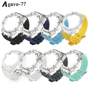 Rubber Plastic Watch Strap+Case For Casio Royal Oak GA-2100 GA-2110 GMA/GM-2100 - Picture 1 of 20