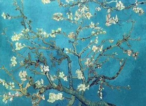 Vincent Van Gogh *FRAMED* CANVAS ART branches with almond blossom 24x16" - Picture 1 of 1
