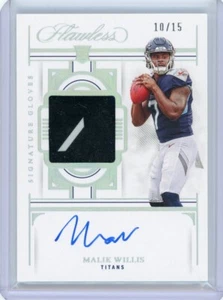 Malik Willis 2022 Panini Flawless Rookie Signature Gloves Patch Auto 10/15 Titan - Picture 1 of 2