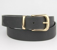 Primark Womens Textured PU Belt Gold Buckle Size M