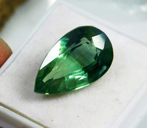 10,90 ct sehr sehr schöner Loupclean bläulich grüner Turmalin aus Afghanistan - Bild 1 von 3