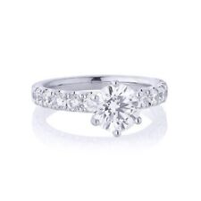 18K White Gold IGI   GIA Certified Round 0.74 Ct Lab Grown Diamond Wedding Ring