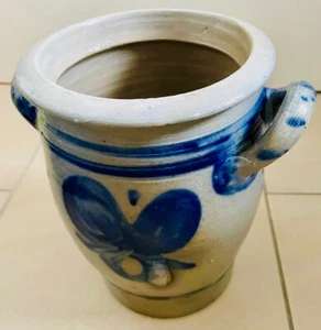 Steinguttopf Salzglasur Blau Grau – Handwerk, Deko - 21 cm - Bild 1 von 3