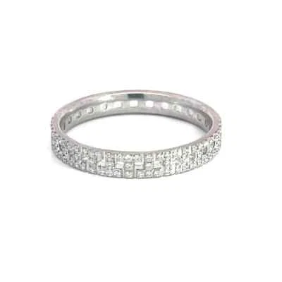 Tiffany & Co. T True Gold Ring Diamond 18k White Narrow pave Size 9.5 $6200 - Image 1 of 4