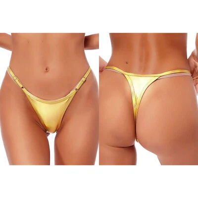 Mujer Bragas Brillantes Tanga Ropa de Club Calzoncillos Club Nocturno Ropa Interior Bar Foto 1 de 4