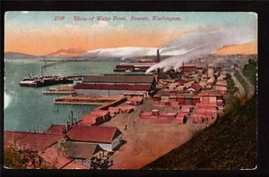 early view waterfront everett washington postcard - Picture 1 of 1