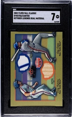 2002 Fleer Fall Classics Dykstra/Carter October Legends Dual Material SGC 7 POP1 - Image 1 of 2
