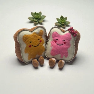 Peanut Butter & Jelly On Toast Plush Pair Foodie Kawaii Stuffed Toy 7in - Picture 1 of 6