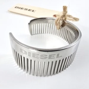 IMPRESIONANTE PEINE BRAZALETE GRUESO DE ACERO DIÉSEL PARA MUJER DIENTE PLATEADO - Imagen 1 de 19