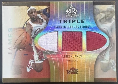2006-07 Reflections #TFR-LJ LeBron James Game-Used Triple Jersey Gold #ed/100 - Image 1 of 2