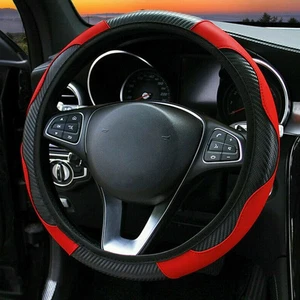 Car SUV Microfiber Leather Steering Wheel Cover 38cm/15'' Universal Accessories - Picture 1 of 11