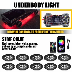 RGB 10 Pods LED Rock Lights For ATV UTV SUV ATV Motorcycle Underbody Lamp OXILAM - Picture 1 of 21