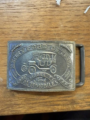 Hebilla de cinturón de metal Henry Ford vintage automóviles mecánico coche modelo T - Imagen 1 de 2