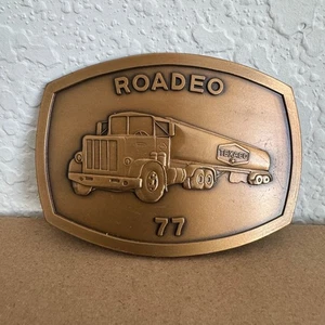 Vintage Texaco Rodeo 1977 Belt Buckle Solid Brass - Picture 1 of 4