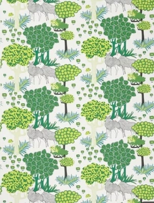 Tela precortada verde y blanca Ikea ÄLGÖR FOREST 59"x118" (706.081.70) NUEVA Foto 1 de 4