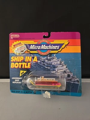 NIP vintage 1990 MICRO MACHINES SHIP IN A BOTTLE #9 RIVER QUEEN 7410 galoob - Image 1 of 4