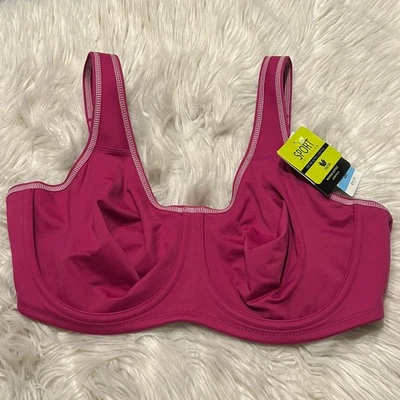 Wacoal 40C Sports Bra Pink Simone Maximum Support 855170 Underwire NEW $76 - Image 1 of 4