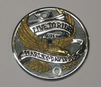 Harley-Davidson Eagle Iron Evolution EVO 2 Hole Timing Cover Gold Live To Ride Foto 1 de 4