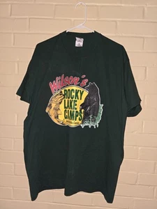Camiseta Vintage Talla XL Verde Wilson's Rocky Lake Camp Puntada Única Canadá - Imagen 1 de 4