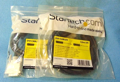 STARTECH DVI-D DUAL LINK CABLE M/N:DVIDDMM3 3 FT (LOT OF 2) - Image 1 of 4