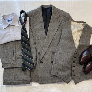 Polo Ralph Lauren Men 40S 3 Piece Double Breasted Wool Flannel Suit READ DESC. - Picture 1 of 24