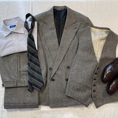 Polo Ralph Lauren Men 40S 3 Piece Double Breasted Wool Flannel Suit READ DESC. - Image 1 of 4