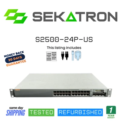 🌐 Aruba S2500-24P-US Access Switch • 24× PoE Gigabit Ports • ArubaOS 7.4 ⚡ - Image 1 of 2