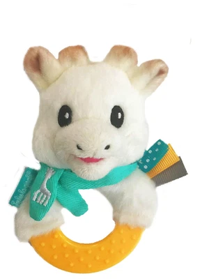 Плюшевая жевательная погремушка Sweetie | погремушка 2 в 1 с прорезывателем | идеально подходит для путешествий - Изображение 1 из 4