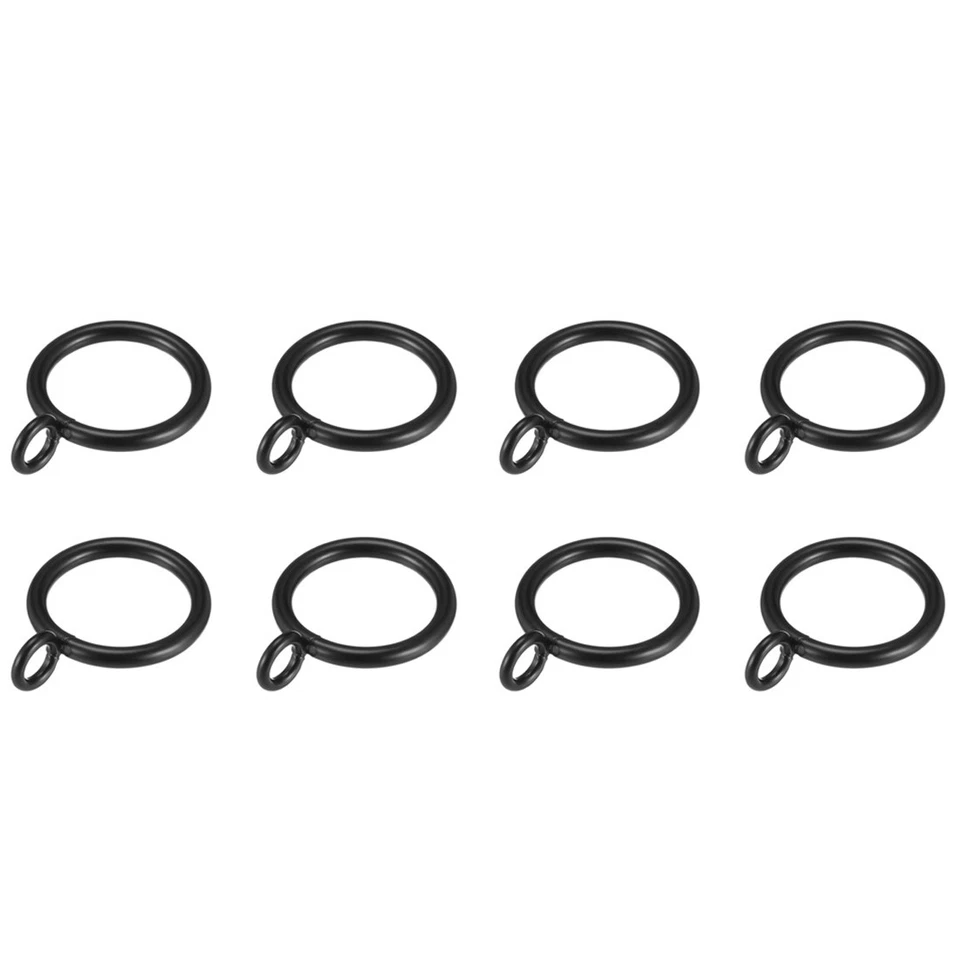1 Inch Inner Dia Metal Curtain Rings Black for Curtain Rods Curtain Rings 24pack - Image 1 of 3