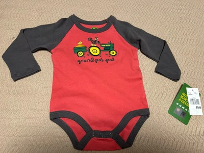John Deere Baby Boy  Ls Knit Grandpas Pal Shirt Size 6/9 M New - Image 1 of 4